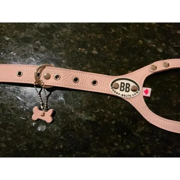 Buddy Belt Dog Harness Size 5 Pink Leather Premium Brand New With Tags